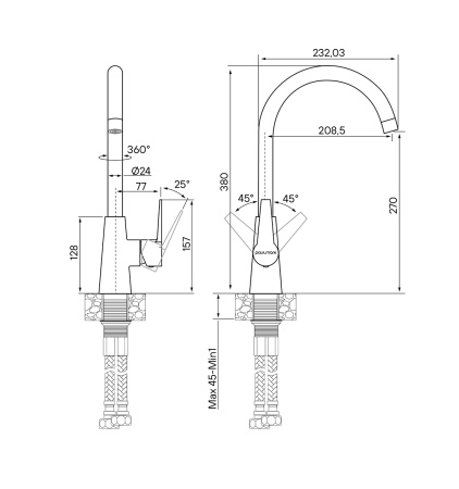 Смеситель для кухни Paulmark HOLSTEIN Ho212065-CR на раковину хром